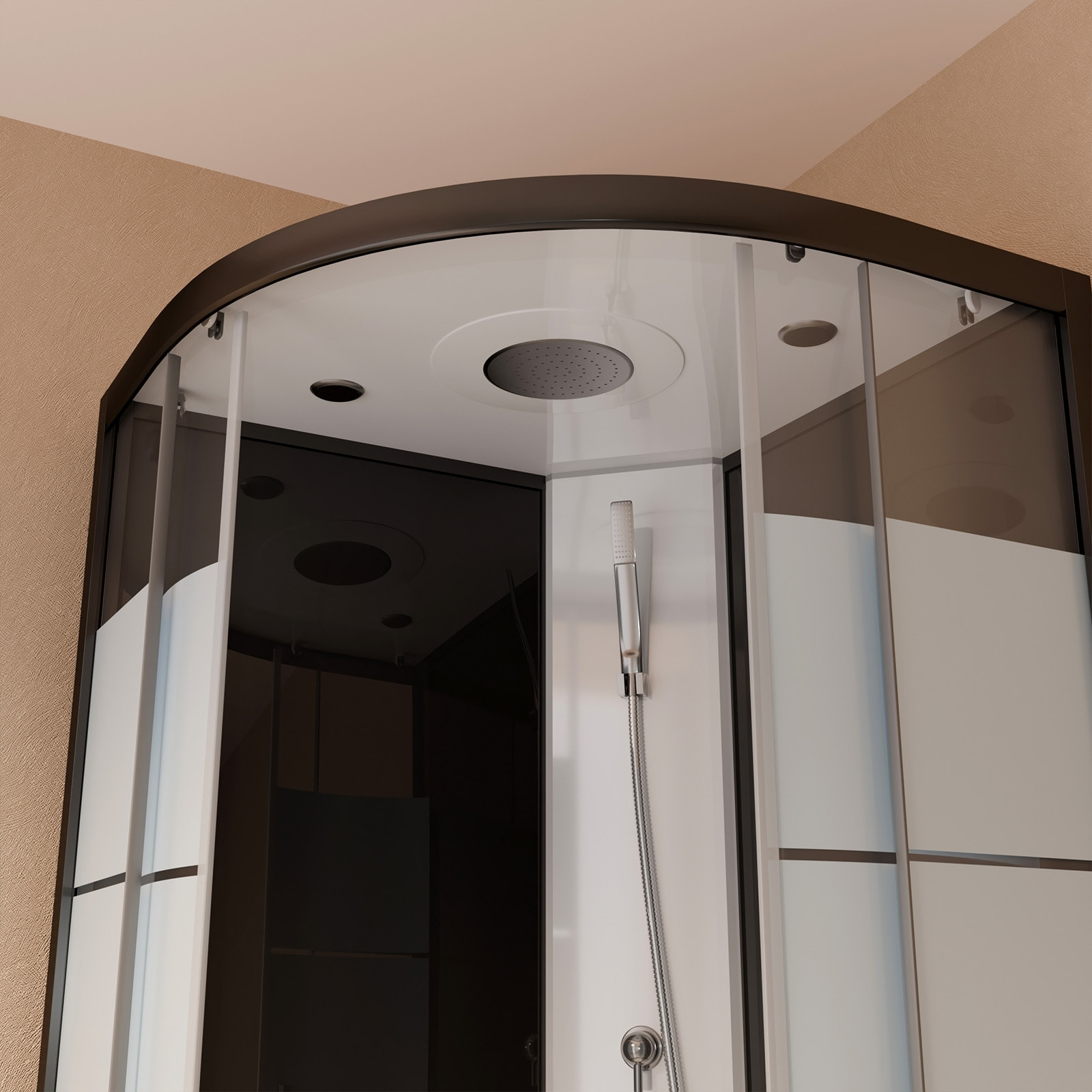 Cabine de douche SIMPLY STRIPE LOCKED 1/4 de cercle