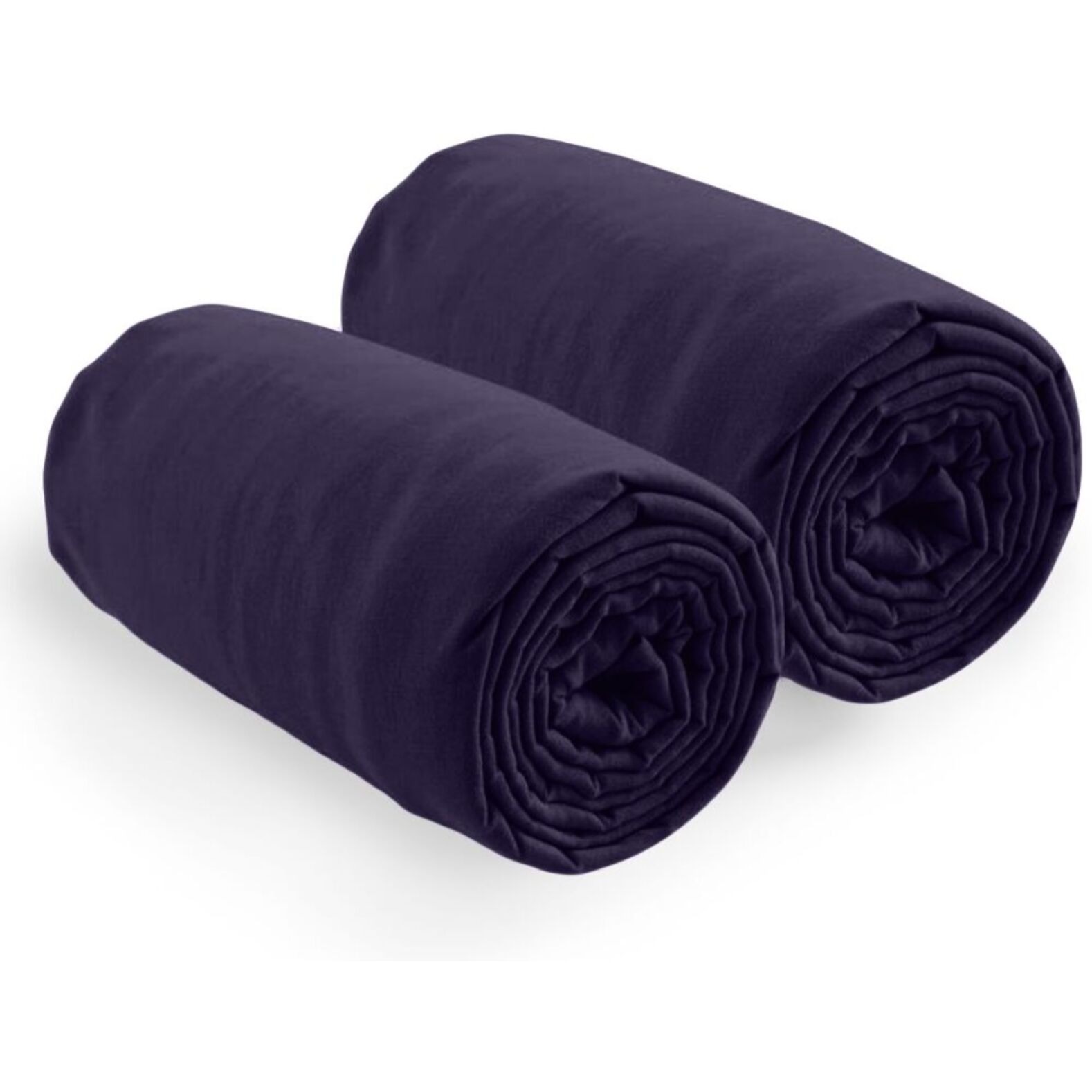 Lot de 2 Draps Housse - Bonnet 35cm 100% Coton 57fils Bleu Imperial