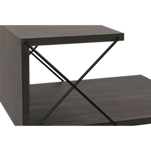Comodino Newton, Comò basso, Tavolino da notte, Mensola da letto, 50x40h55 cm, Grigio Cenere
