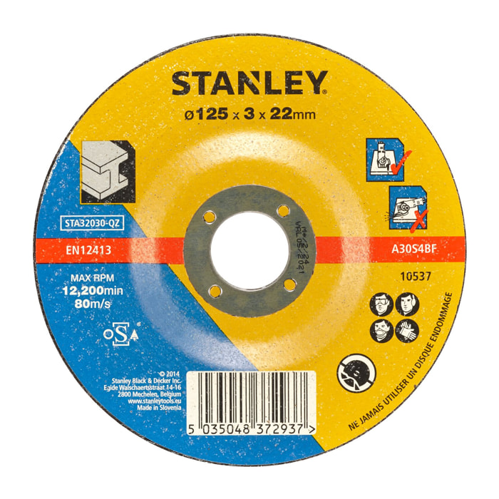 Stanley Disque aggloméré à tronçonner le métal 125x22x3.2