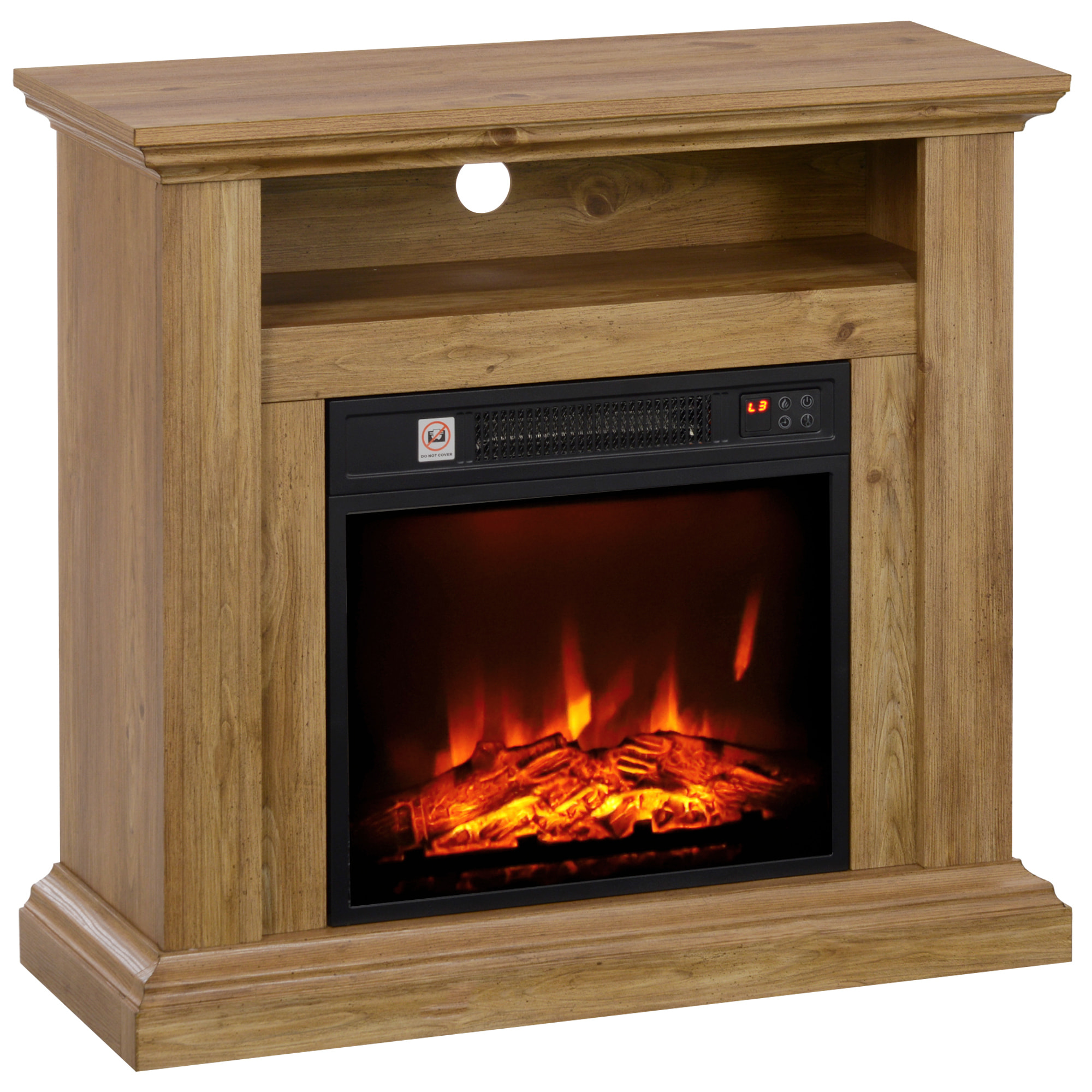 Cheminée électrique style montagnard aspect bois - niche, télécommande, timer - max. 1800W