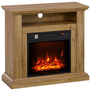 Cheminée électrique style montagnard aspect bois - niche, télécommande, timer - max. 1800W