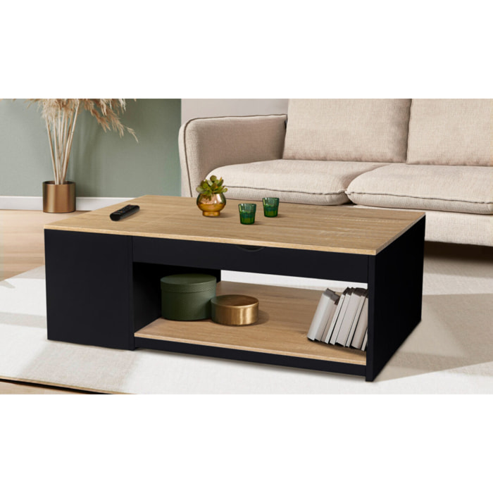 Table basse relevable + coffre Elina - Plateau + coffre