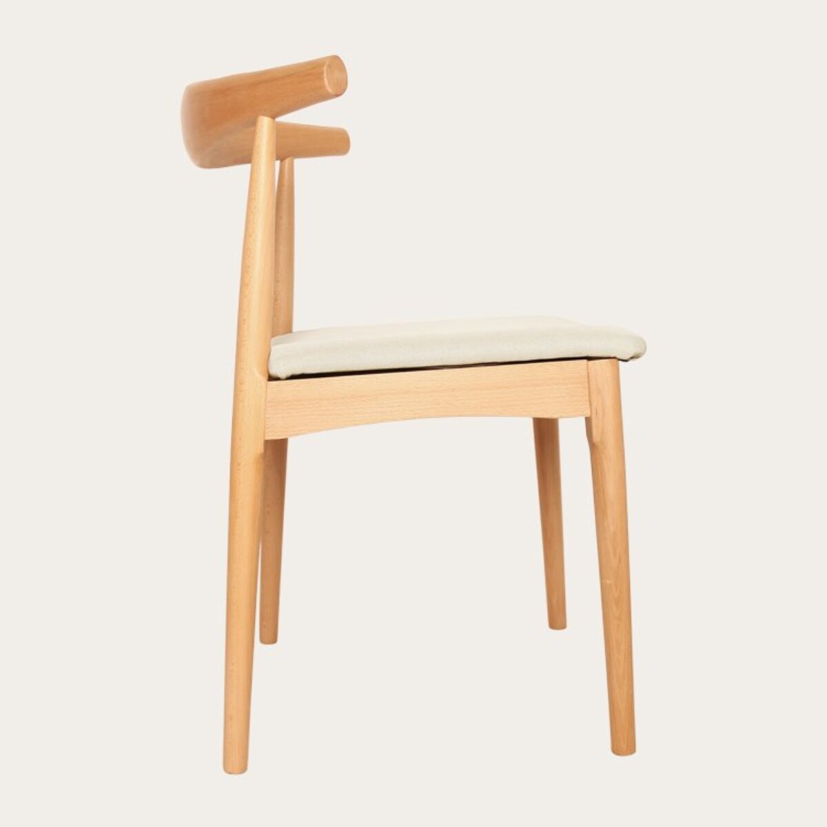 Chaise Verona -bois massif de hêtre et tapisserie en tissu-couleur naturel 46 x 76 x 43 cm