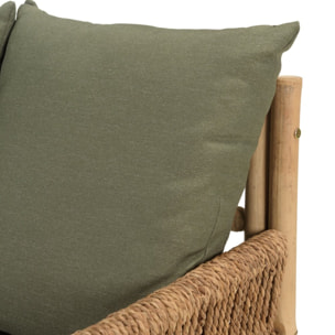 VITAL - Canapé 3 p. 1 pouf 1 table basse bambou