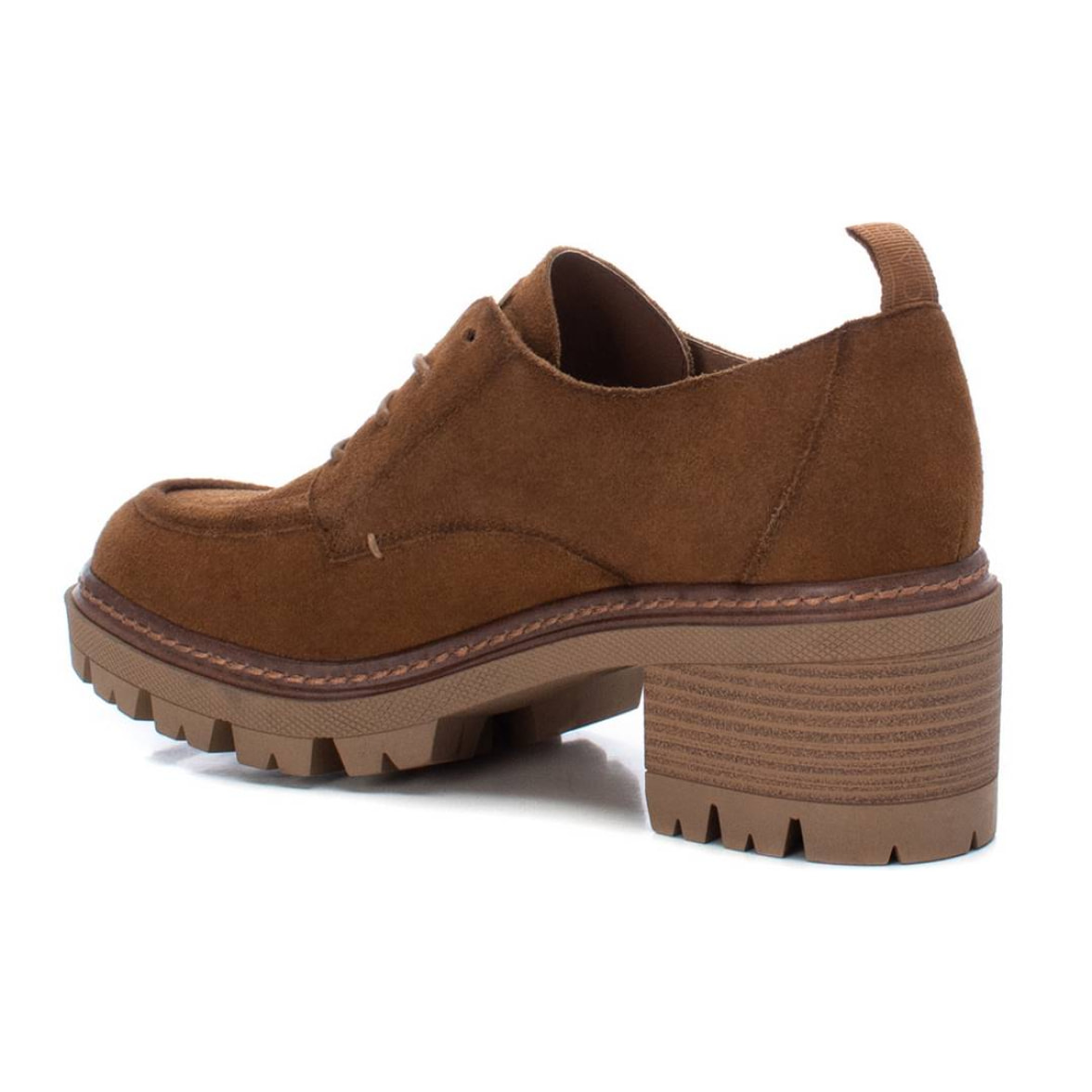 Zapato blucher/derby de piel camel