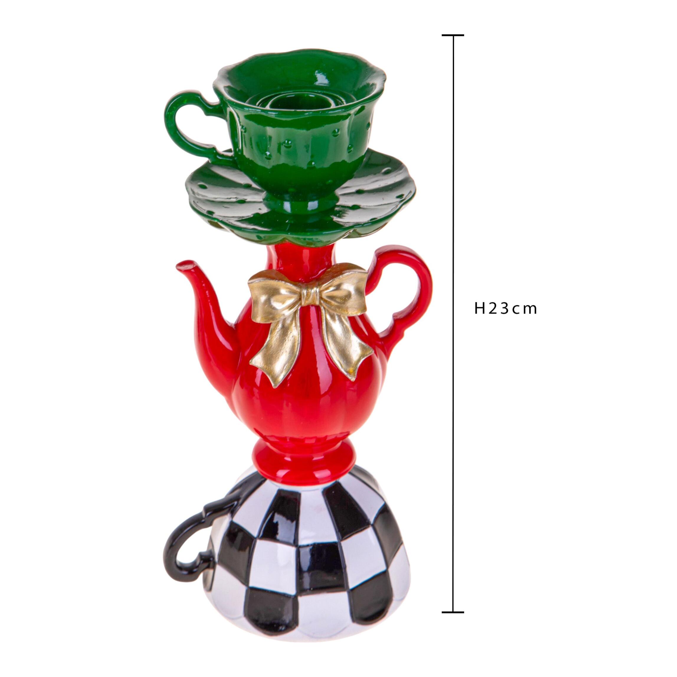 Porta candela x1 le tazze di alice - Pezzi 1 - ROSSO - Bianchi Dino SpA