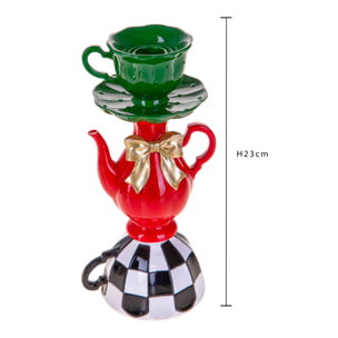Porta candela x1 le tazze di alice - Pezzi 1 - ROSSO - Bianchi Dino SpA