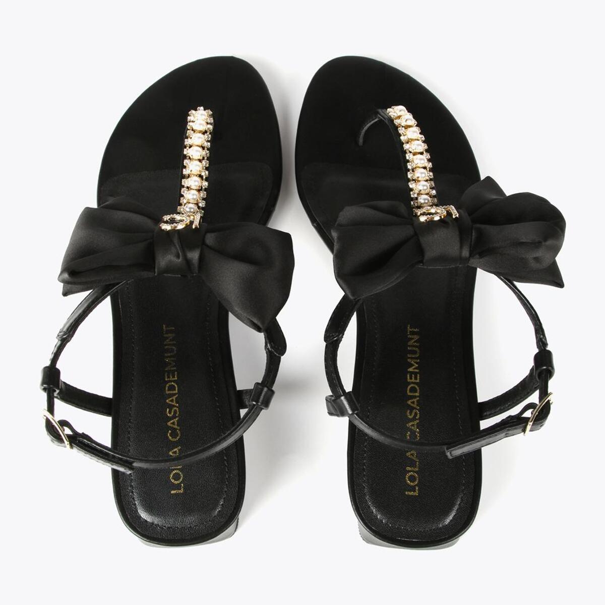 Sandali con fiocco e strass