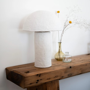 Lampe champignon en papier blanc - Poesia