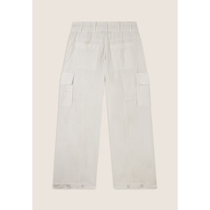 Pantaloni Cargo in popeline con fondo regolabile