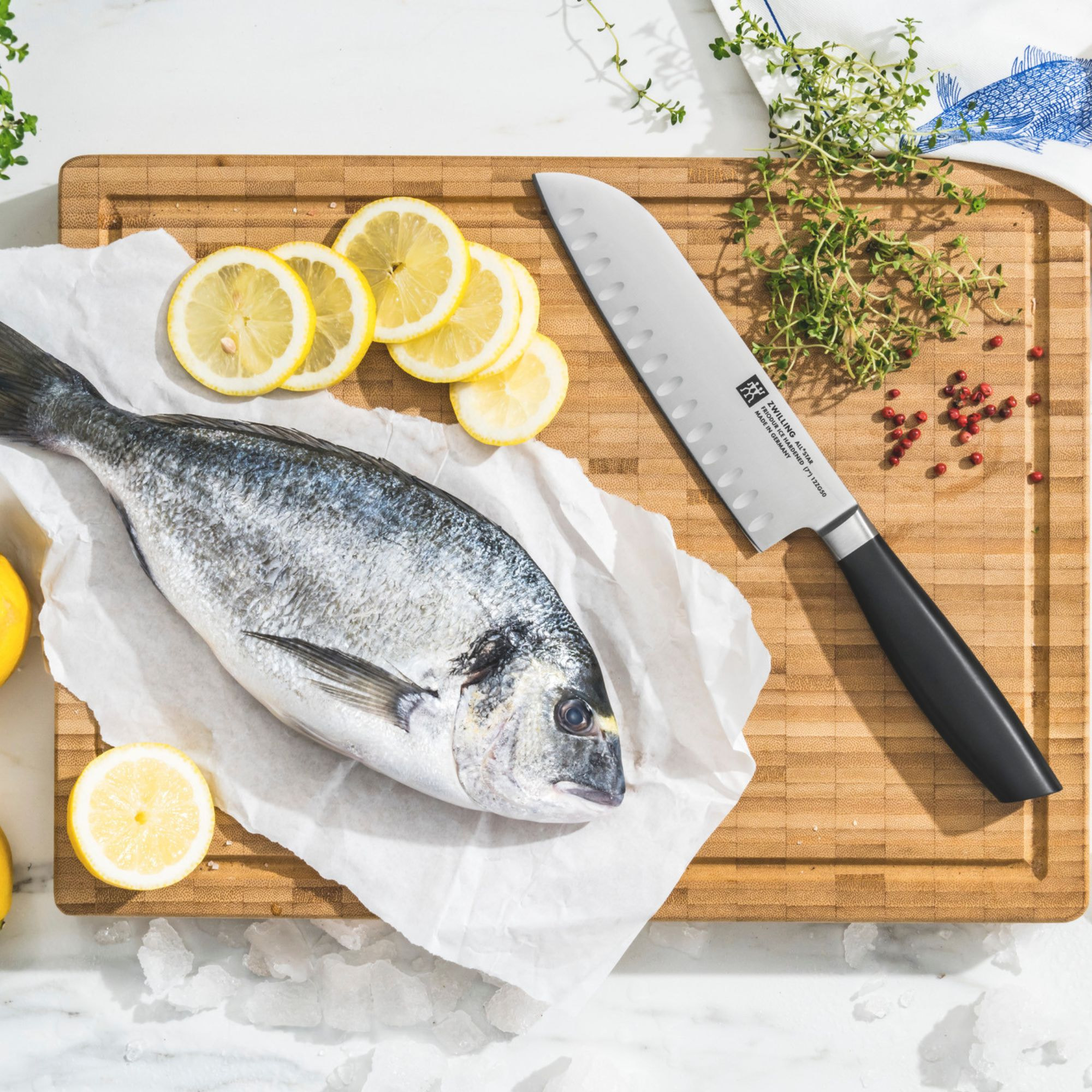 Santoku 18 cm, Argent
