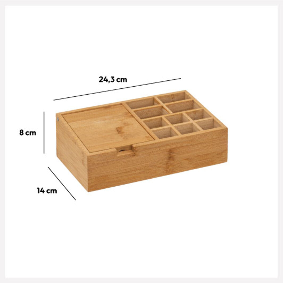 Organiseur miroir 10 compartiment Bambou