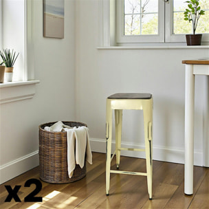 Tabouret bar jaune (lot de 2) LEEDS