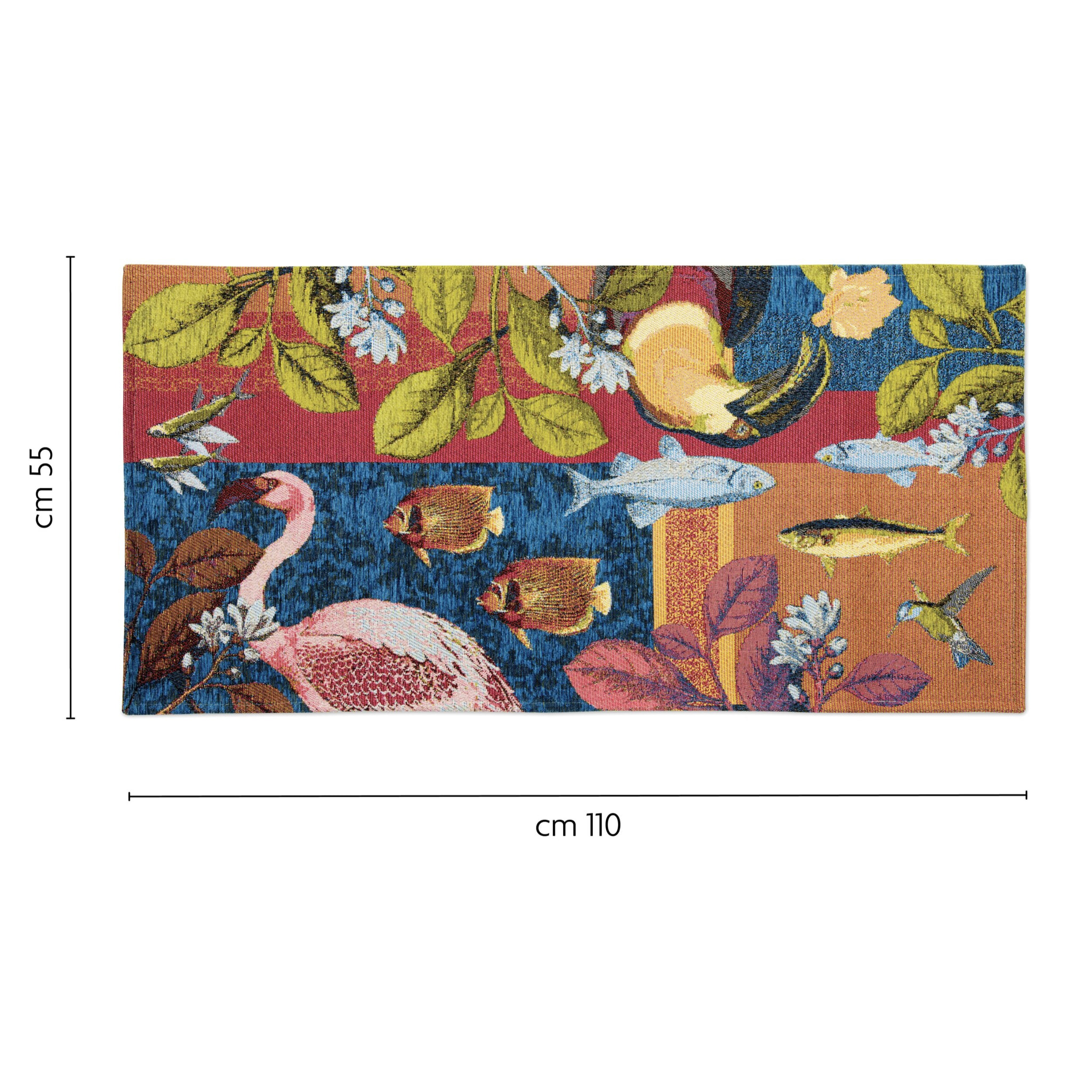 Runner da pavimento Excelsa Rhapsody poliestere e cotone 55x110x0,7 cm multicolore