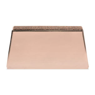 Pochette donna rosa oro a specchio con pietre