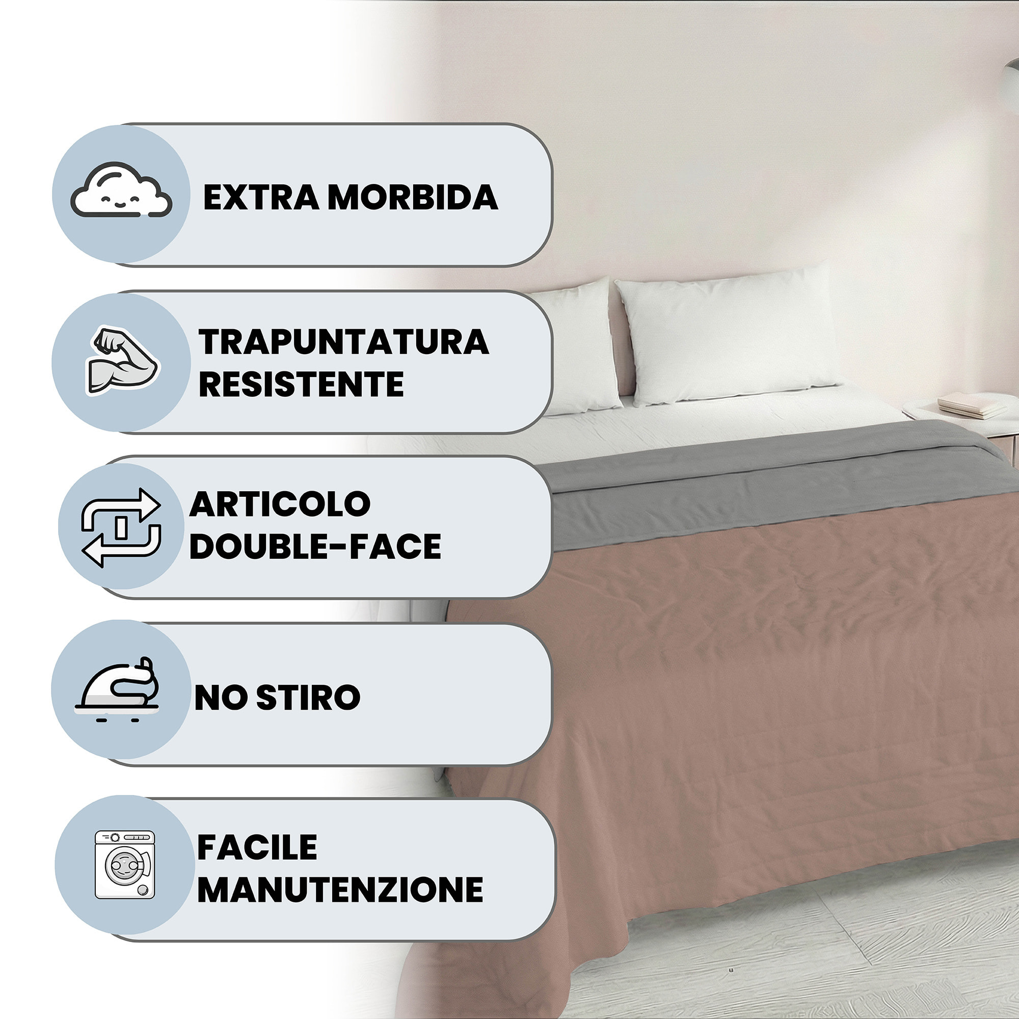 TRAPUNTINO GOLIA 100% Microfibra - Made in Italy