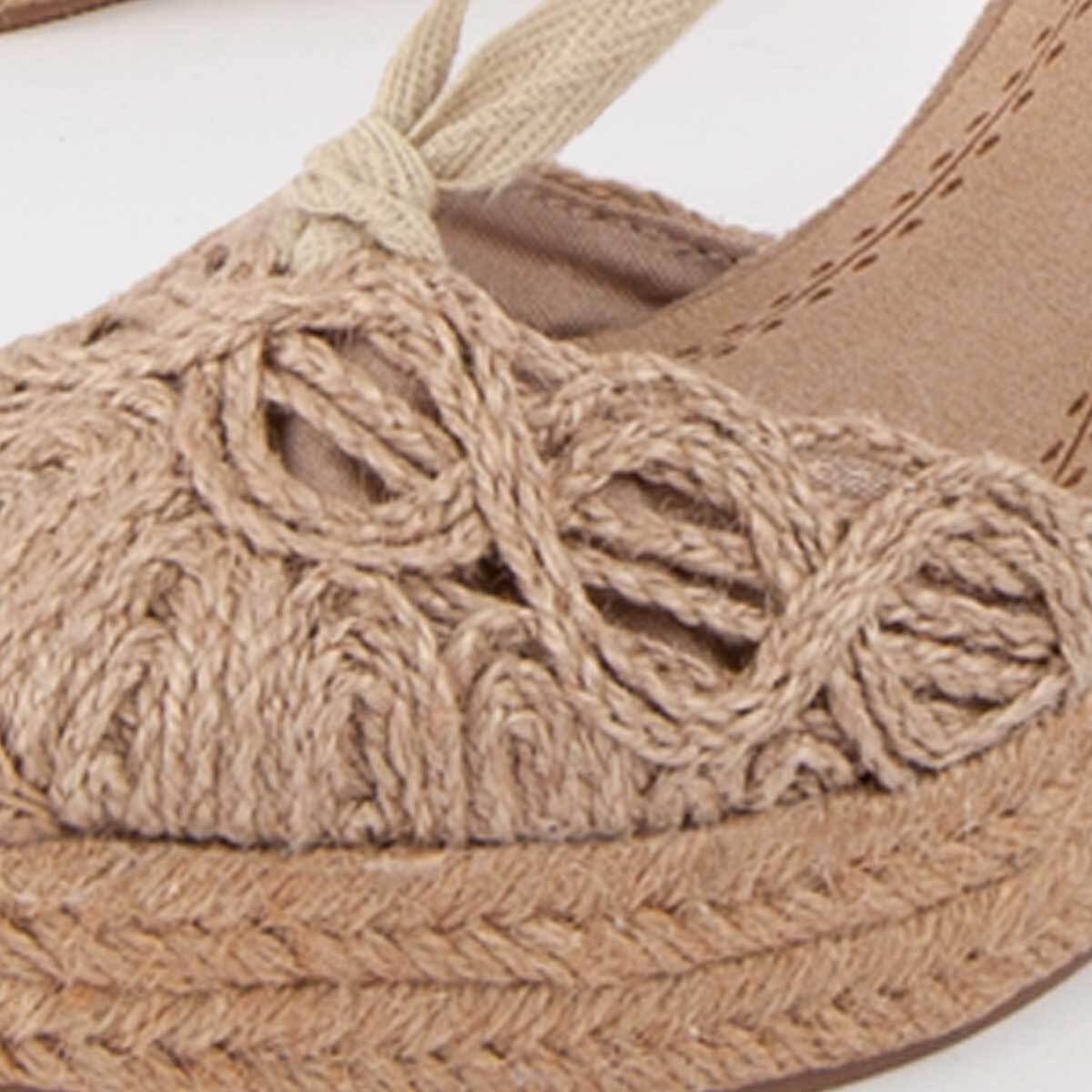 Alpargata De Cuña - Beige - Altura: 10 Cm