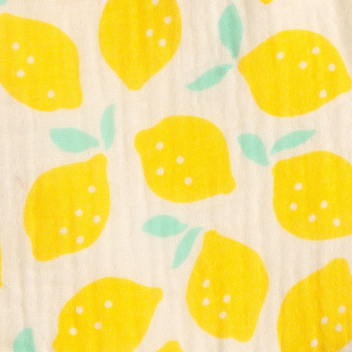 Lot de 2 bavoirs en gaze de coton imprimé citron