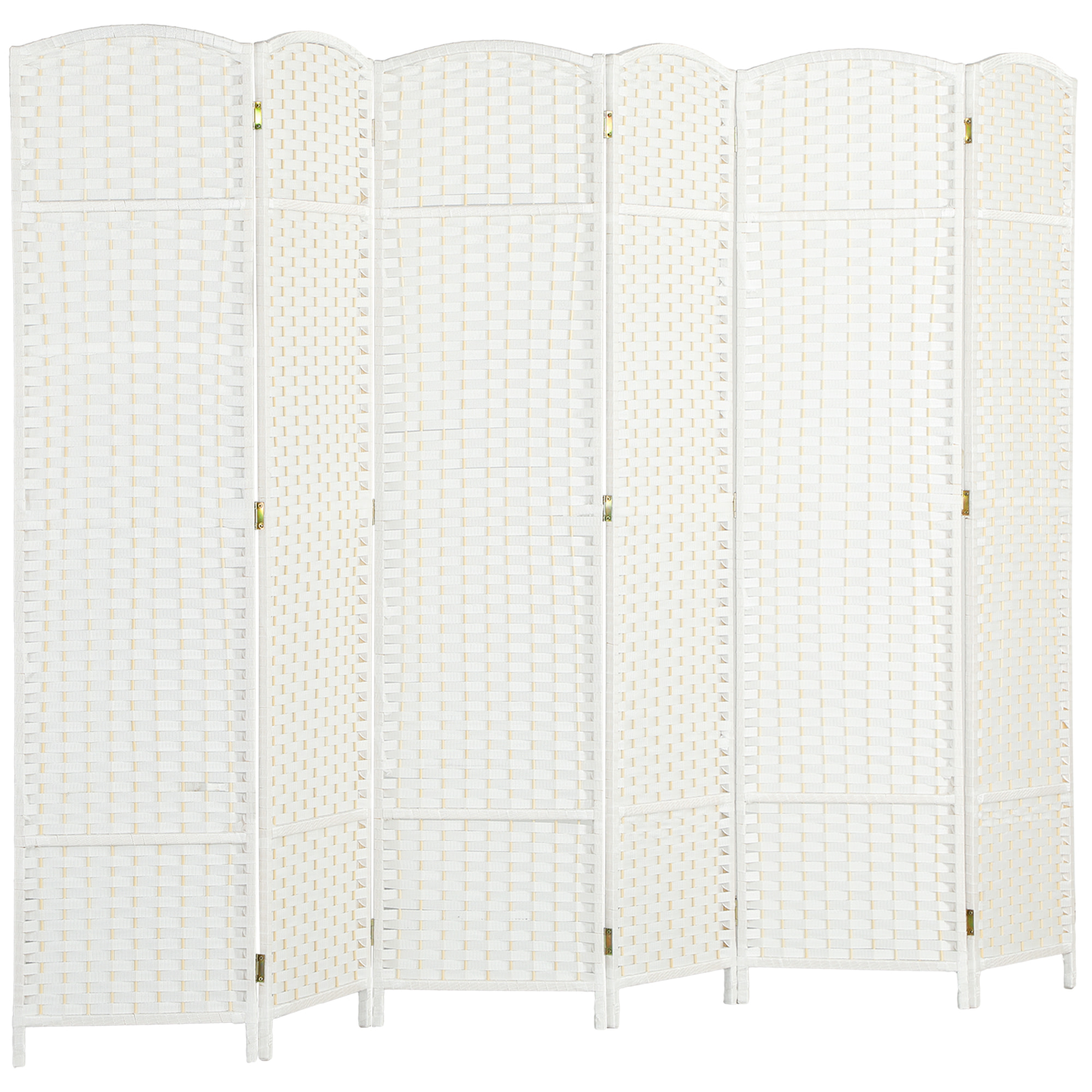 Biombo de 6 Paneles Separador de Ambientes Plegable 240x170 cm Biombo Separador de Ambientes para Salón Dormitorio Oficina Blanco