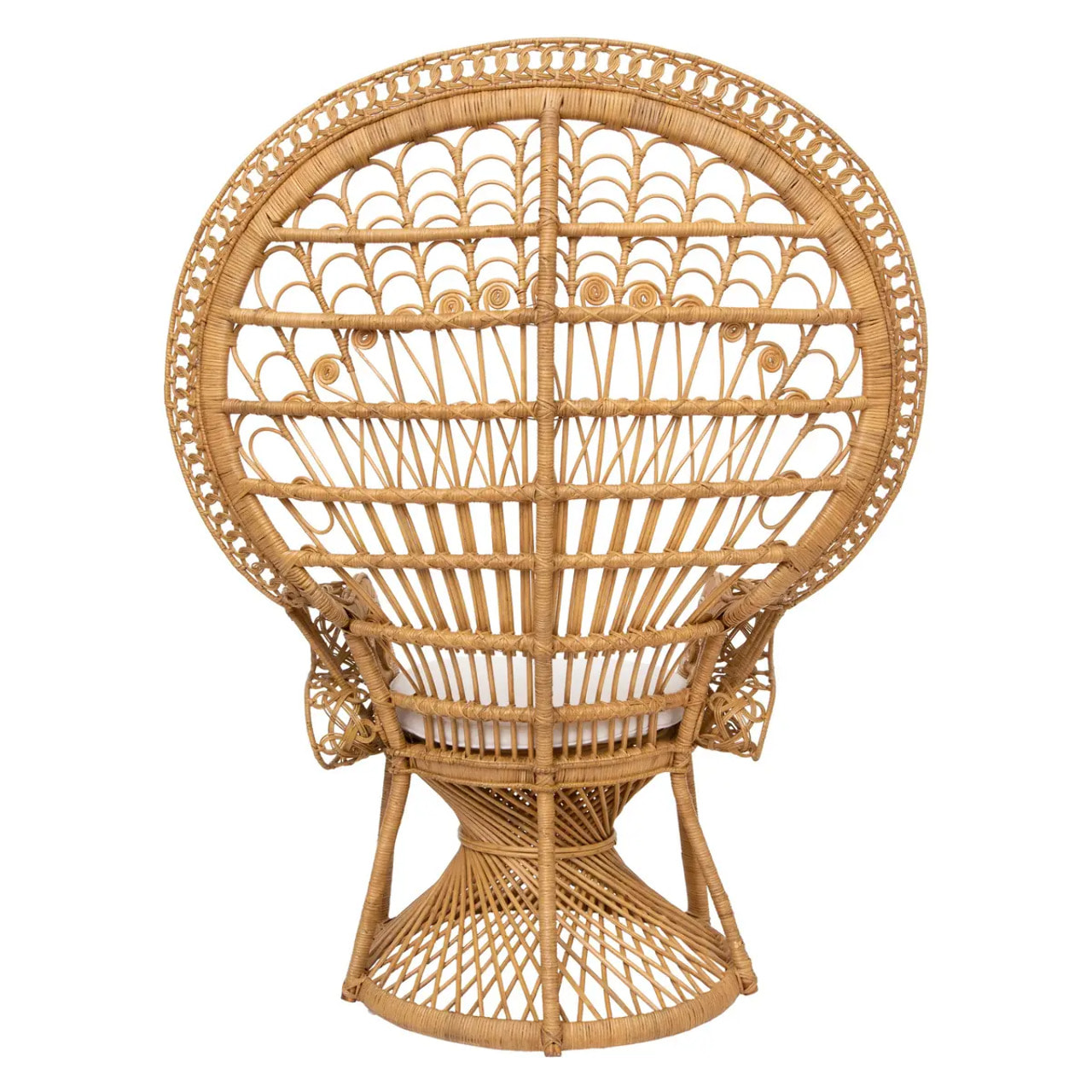 Fauteuil "Takta" rotin tissu blanc
