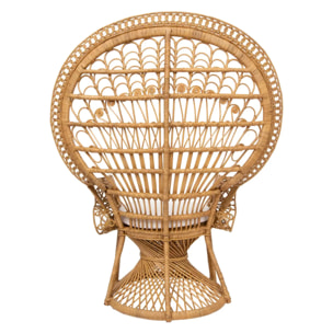 Fauteuil "Takta" rotin tissu blanc