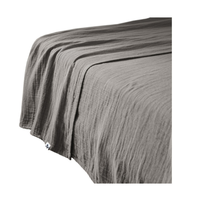 Drap plat en gaze de coton 240 x 300 cm - 11 coloris - GAIA