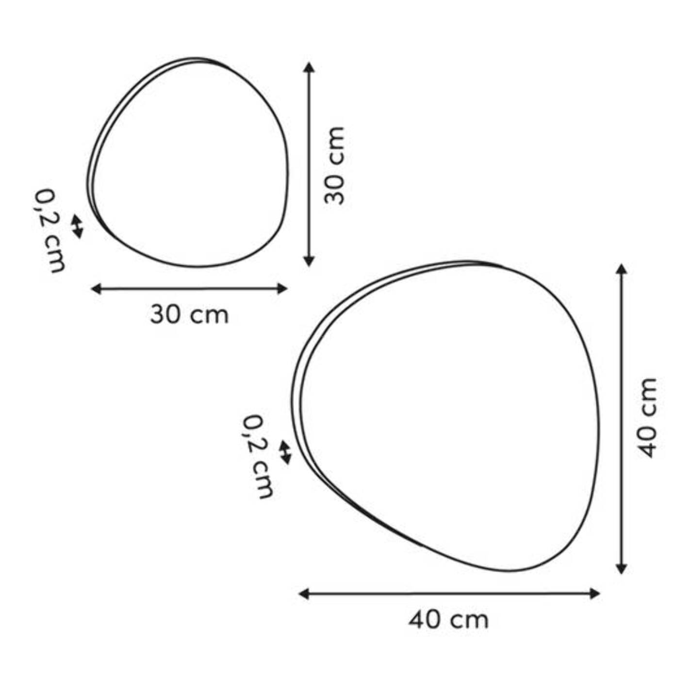 Lots de 2 miroirs adhésifs D20/30cm