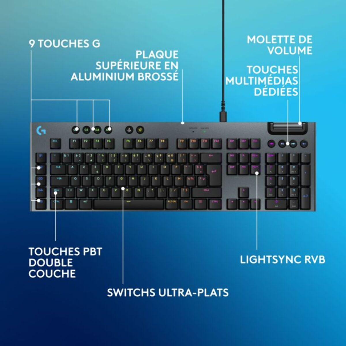 Clavier gamer LOGITECH G915 X Tactile Noir