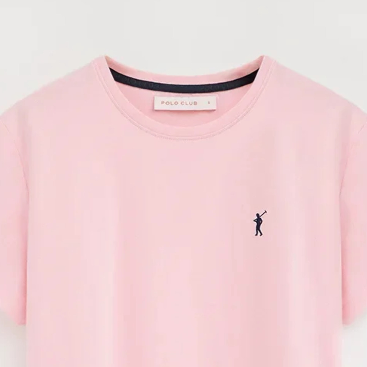 Camiseta rosa de manga corta y cuello redondo con bordado Rigby Go