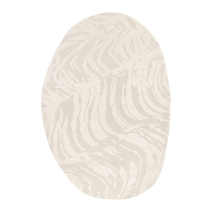 Tapis intérieur forme de galet motif avec relief beige Julianne 160x230cm