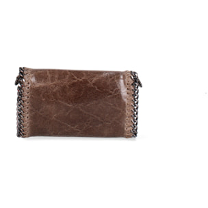 Borsa a tracolla da donna Made in Italy - Eolian Nova - Pelle scamosciata stampata - 22.0 x 13.0 x 4.0 cm