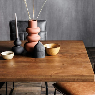Table à manger 240 cm bois/métal pied croisé OKA
