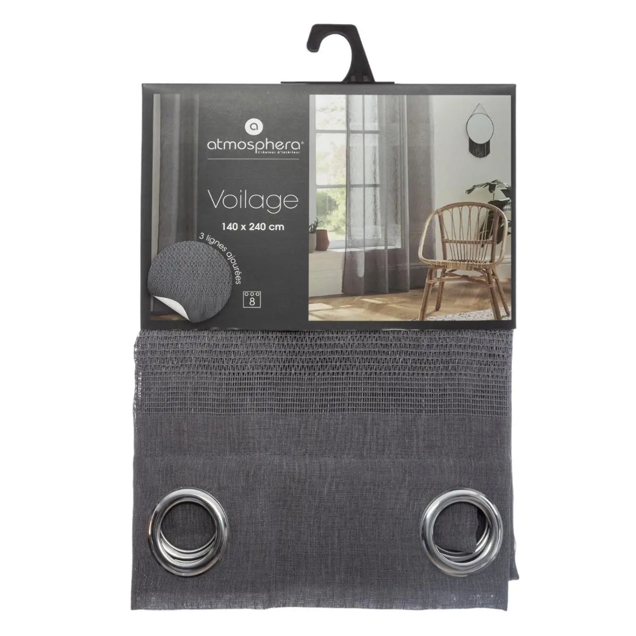 Voilage gris 140x240cm