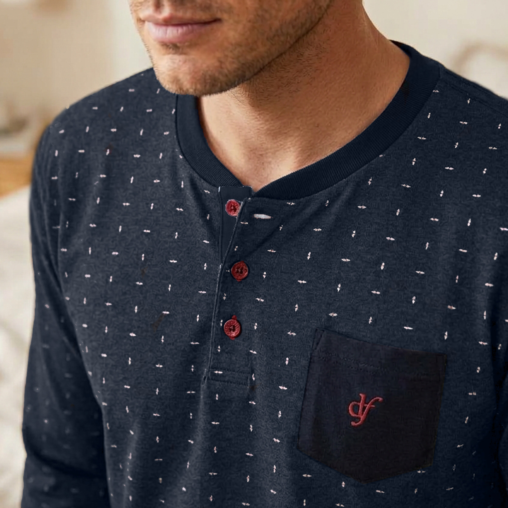 Pigiama Uomo De Fonseca Interlock Art. DPU259 Blu