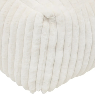 Pouf Muzi rectangulaire côtelé 61x78cm crème