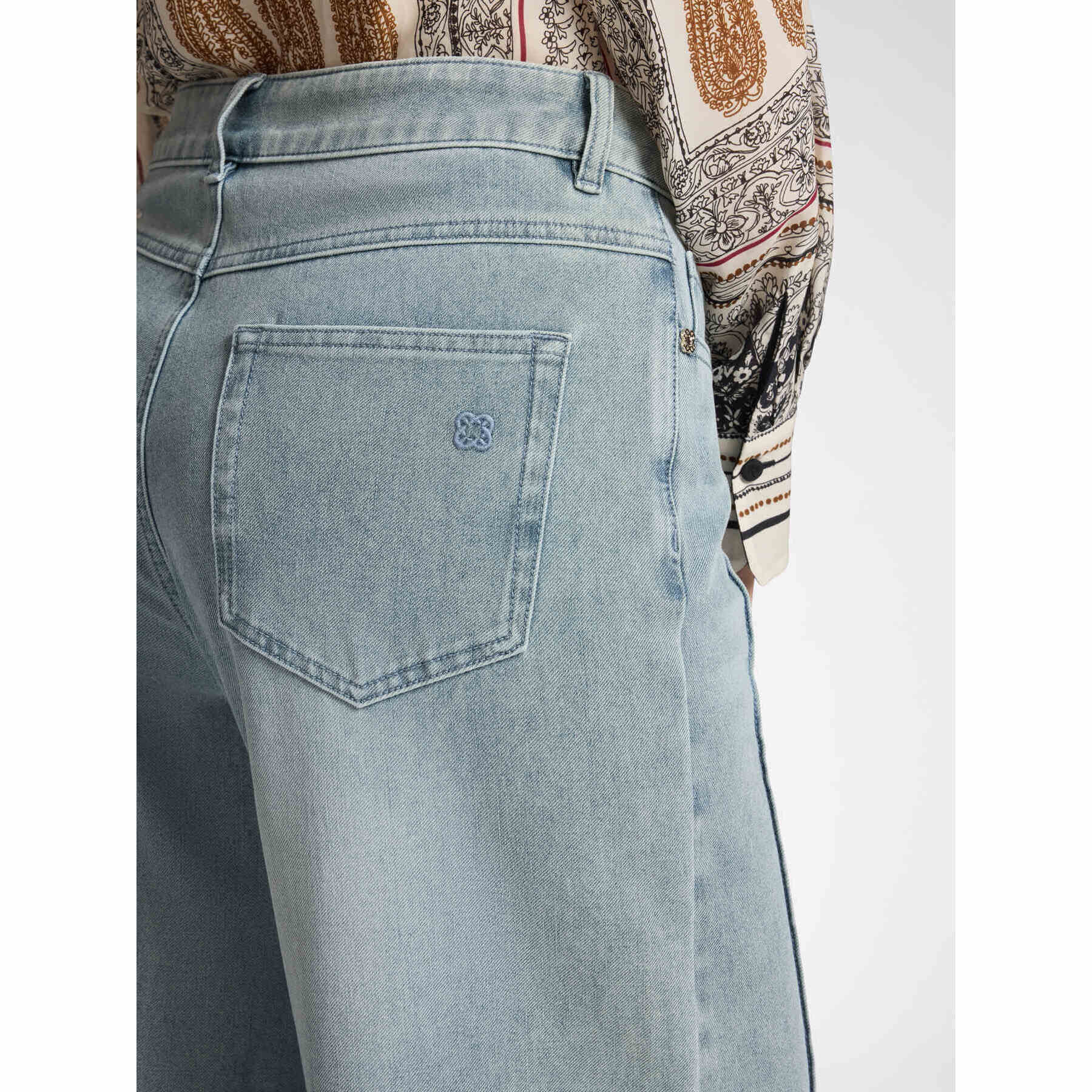 Elena Mirò - Jeans washed wide leg - Azul