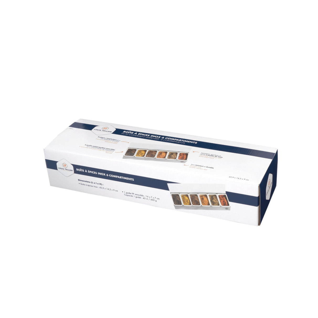 Boîte à épices inox 6 compartiments