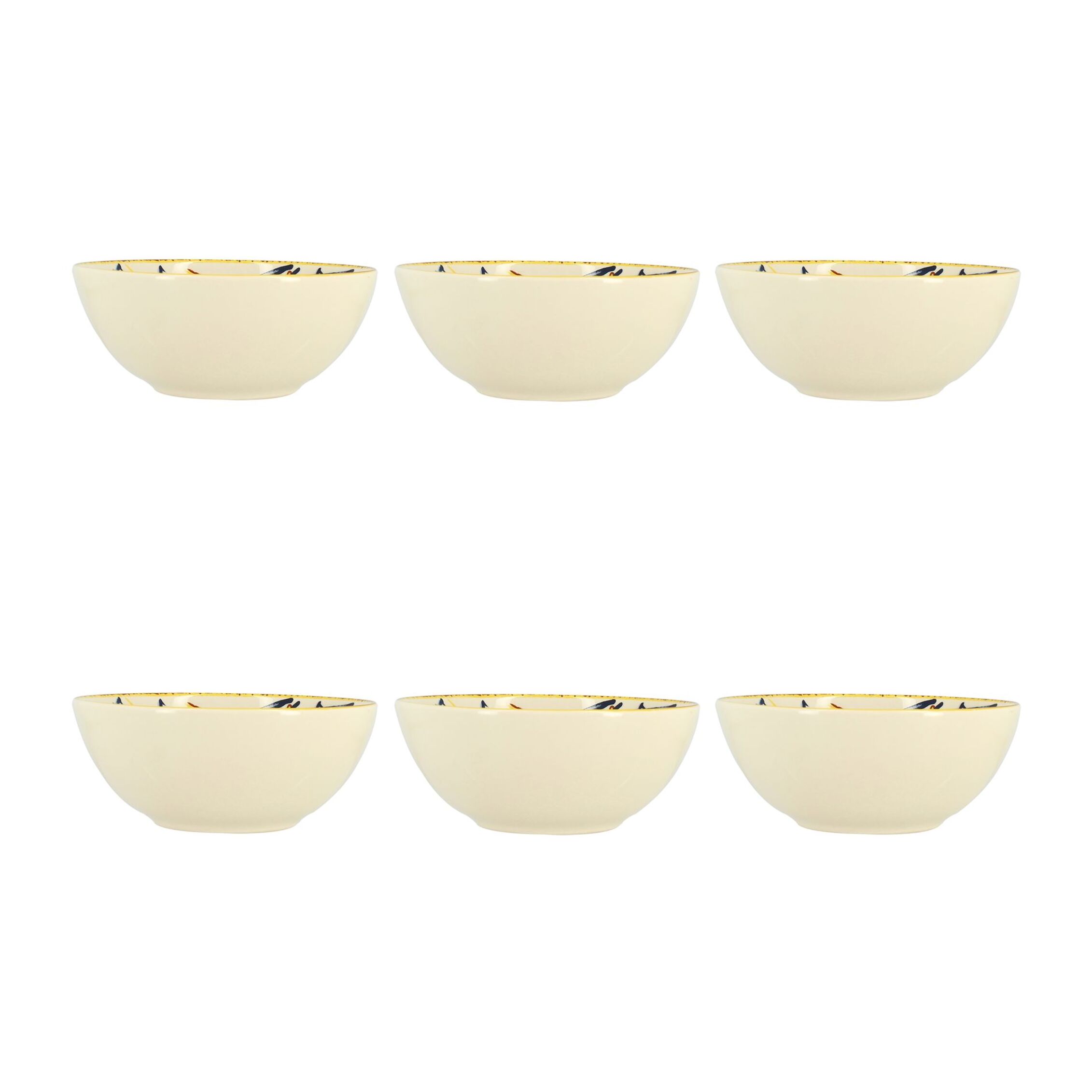 Lot de 6 coupelles 500ml en grès à motif poisson MARIUS