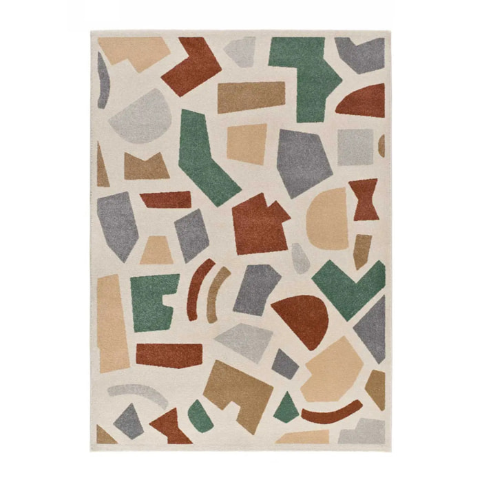 BERUTI Alfombra geométrica de pelo corto multicolor, varias medidas disponibles.