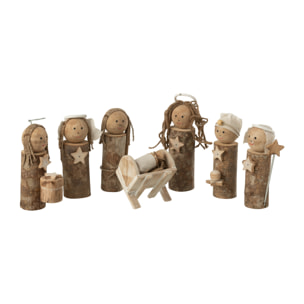 J-Line décoration Crèche Koffer - bois - brun/naturel