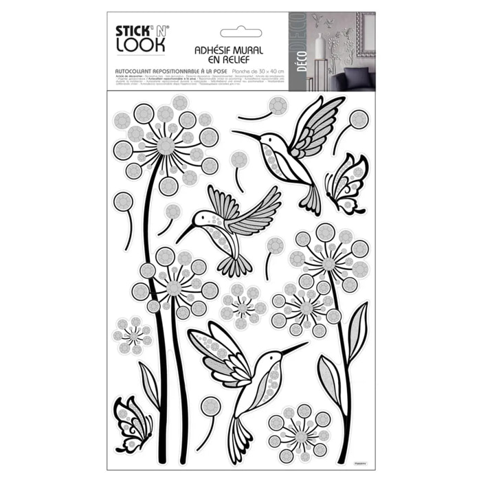 Sticker en relief fleurs