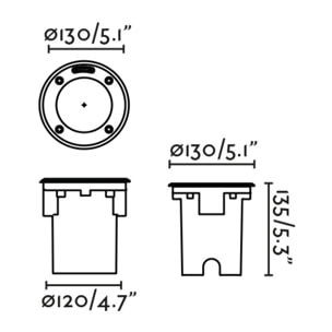 GEISER 130 Lámpara empotrable bañador de pared