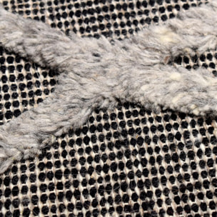 Authentique tapis tissé main en relief en laine