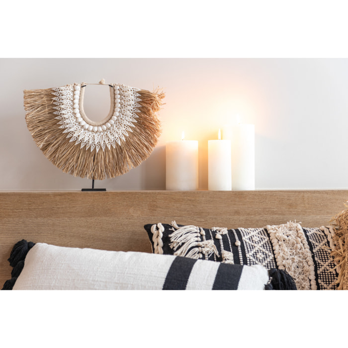 J-Line décoration Collier + Pied Dora - coquillage/bois - blanc - small