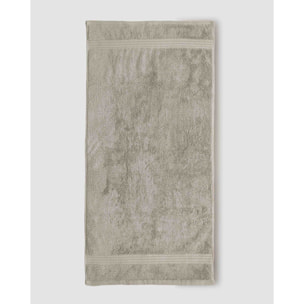 Toalla de baño 700gr/m² cenefa rayas gris claro