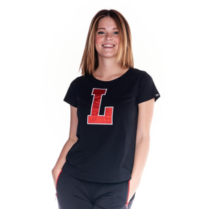 T-shirt da donna maniche corte 'L' College