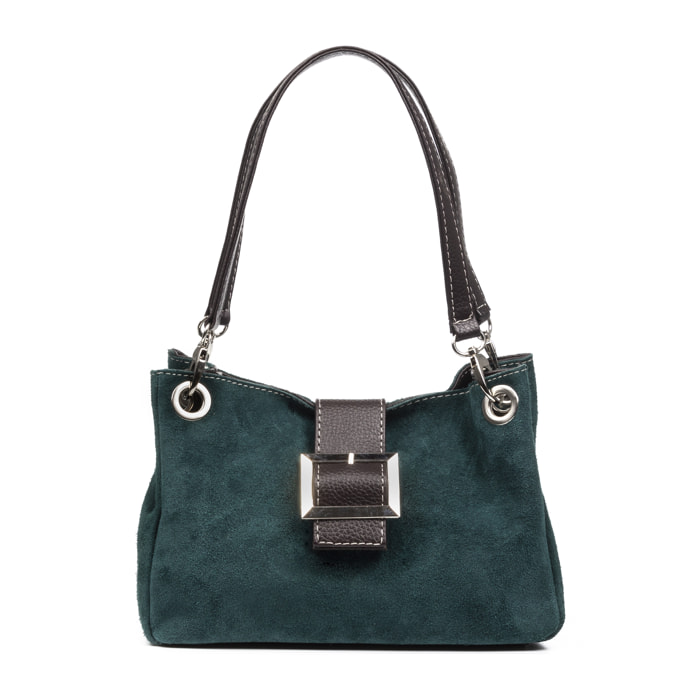 Aicurzio Borsa a spalla Donna. Pelle autentica Camoscio Dollaro