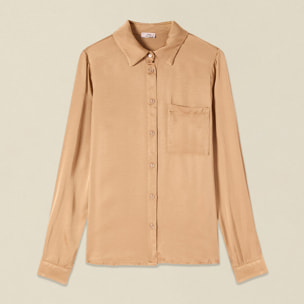 Oltre - Camicia in raso di viscosa - Beige