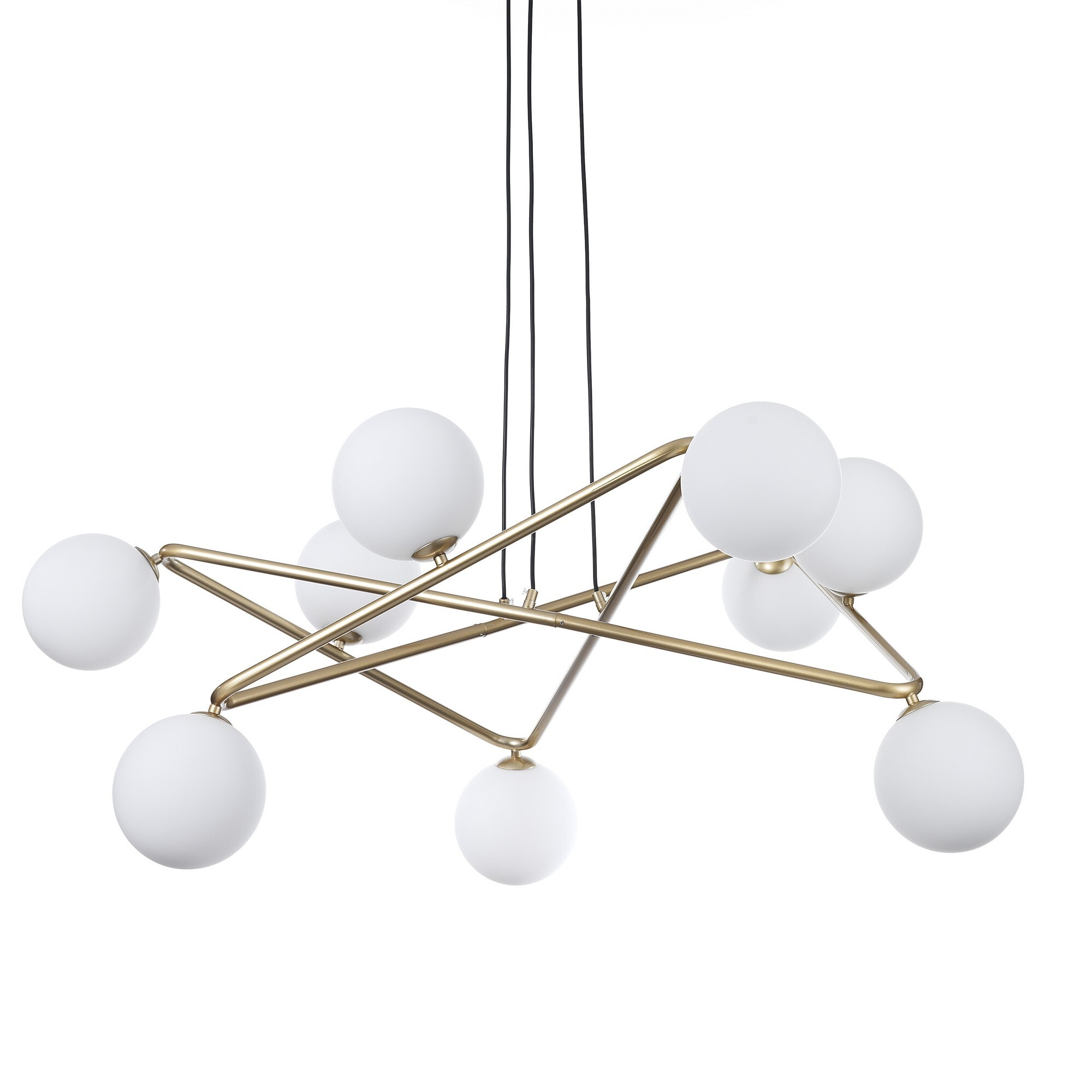 Suspension Tomasucci STAR, en acier et verre, blanc